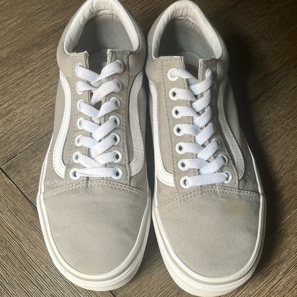 Vans Shoes - Vans Gray and White Sneakers Canvas Suede Low-Top